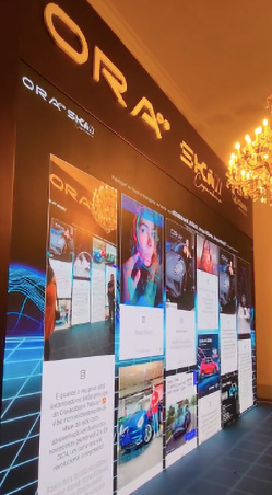 Parede de conteúdo social em evento