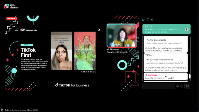 Estúdio de transmissão de webinar corporativo ao vivo